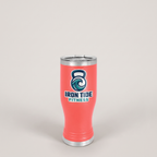 20oz Pilsner Tumbler in Coral with a custom full-color printed logo | Karved Concepts