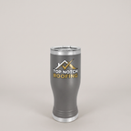 20oz Pilsner Tumbler in Dark Gray with a custom full-color printed logo | Karved Concepts