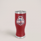 20oz Pilsner Tumbler in Maroon with a custom full-color printed logo | Karved Concepts