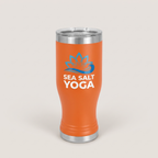 20oz Pilsner Tumbler in Orange with a custom full-color printed logo | Karved Concepts