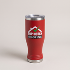 20oz Pilsner Tumbler in Red with a custom full-color printed logo | Karved Concepts