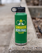 40oz Water Bottle with a custom full-color printed logo, close-up of the decoration | Karved Concepts