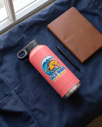 40oz Water Bottle with a custom full-color printed logo, flat lay | Karved Concepts