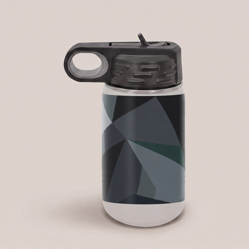 12oz Water Bottle, UV printed with a Karved geometric abstract design (design example)