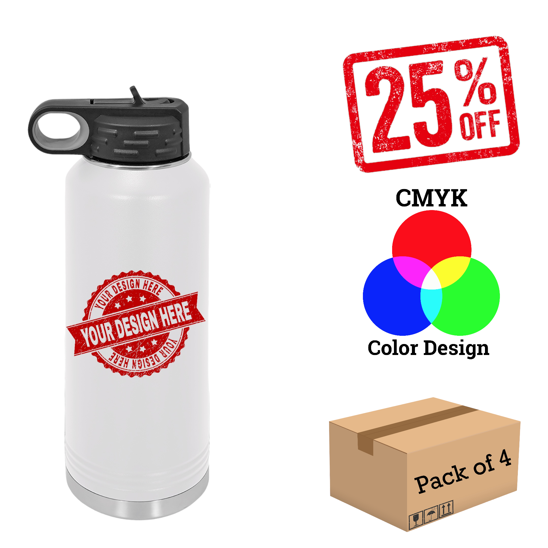 4 Pack Polar Camel 40oz. Water Bottle