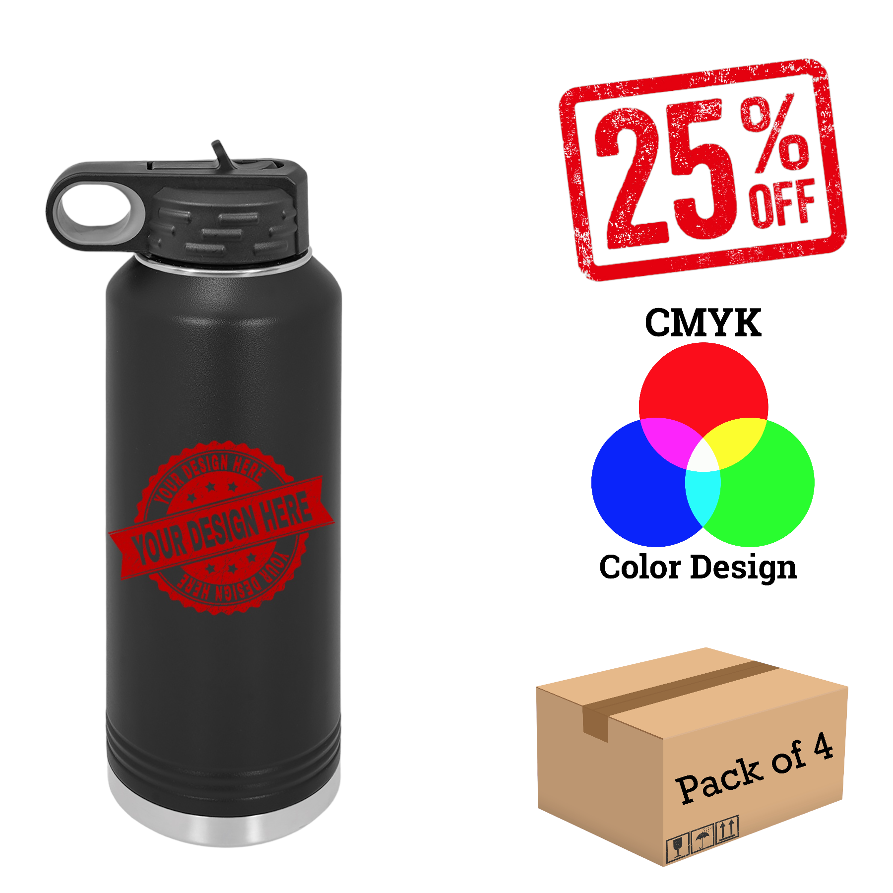 4 Pack Polar Camel 40oz. Water Bottle