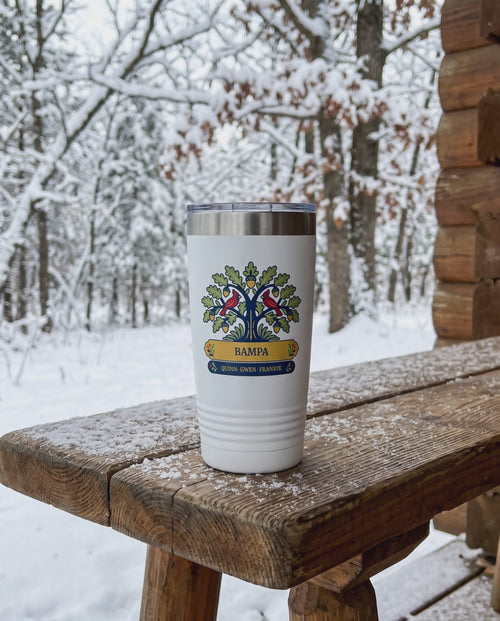 Cardinal Oak Personalized Grandpa Tumbler: short silent video of the cup in its scene