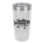 20oz Ringneck tumbler, direct UV print of the Fisherman bass design (illustrative image)