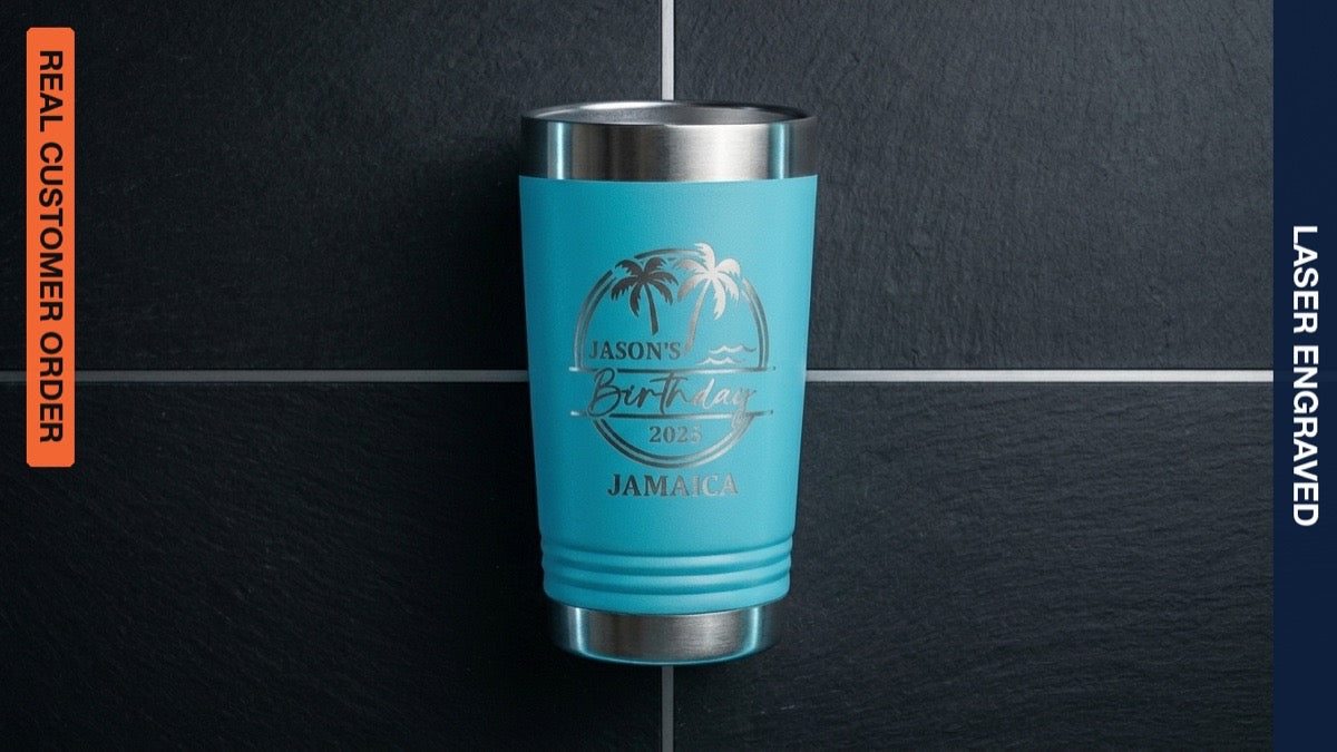 Birthday Tumbler — custom UV printed drinkware