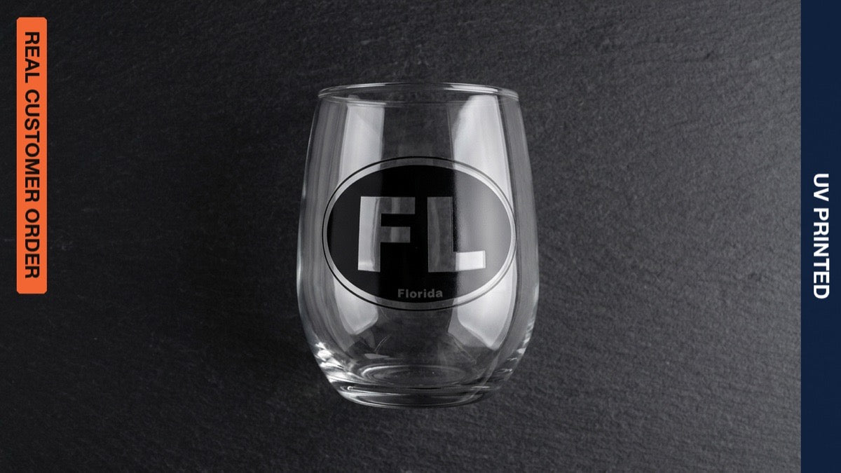 UV Printed Stemless Wine Glass