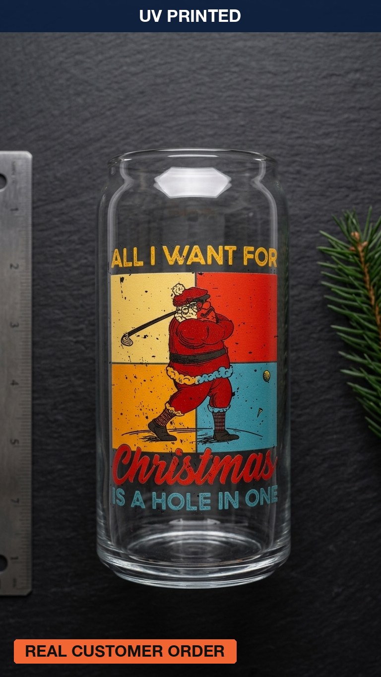 UV Printed Christmas Golf Can Cup