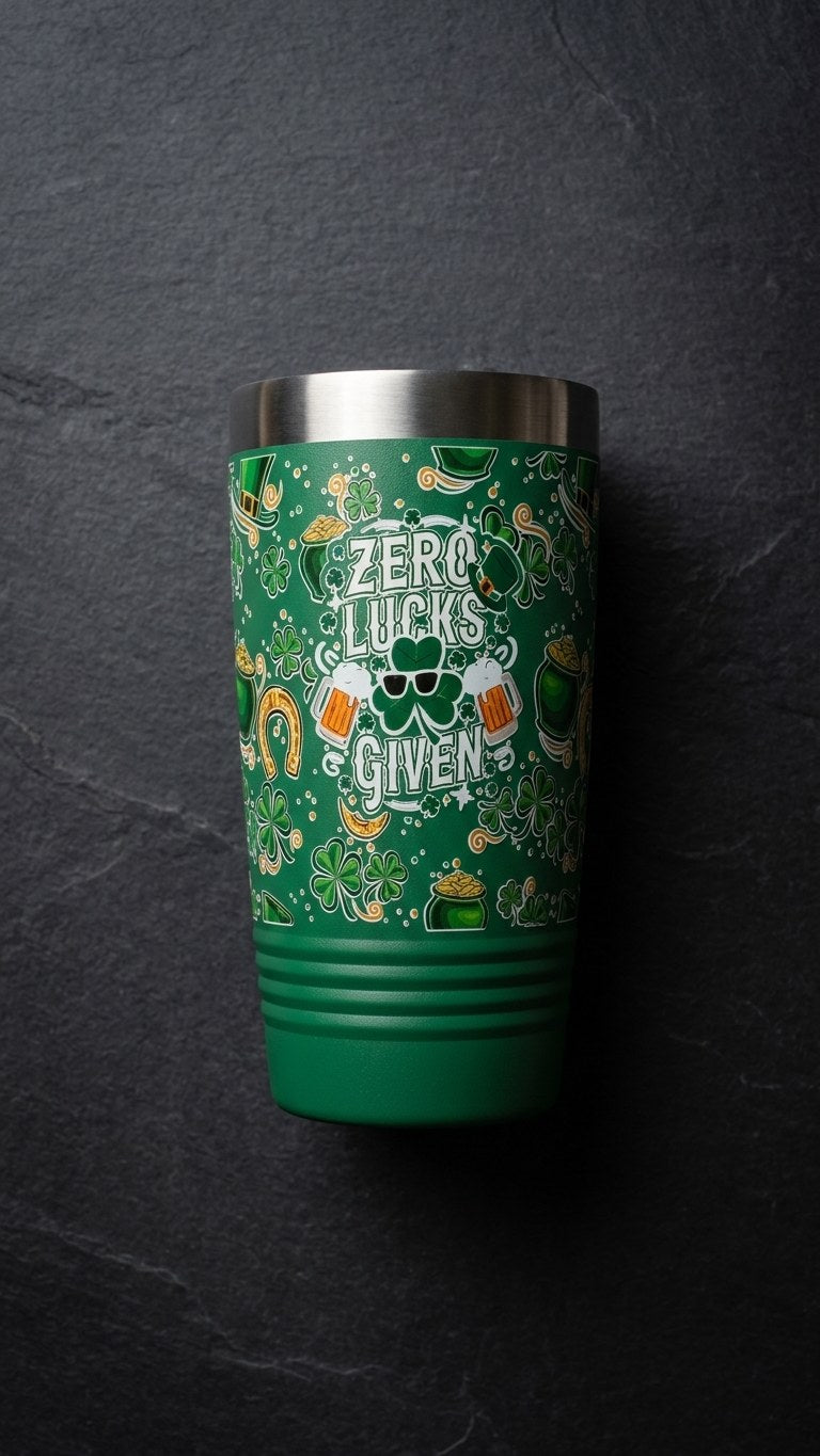 UV Printed Full Wrap Shamrock Tumbler